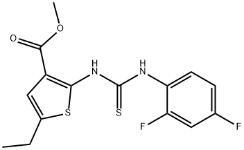 methyl 2-(3-(2,4-difluorophenyl)thioureido)-5-ethylthiophene-3-carboxylate Struktur