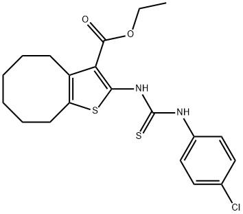 ethyl 2-(3-(4-chlorophenyl)thioureido)-4,5,6,7,8,9-hexahydrocycloocta[b]thiophene-3-carboxylate Struktur