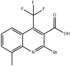 2-Bromo-8-methyl-4-(trifluoromethyl)quinoline-3-carboxylic acid Struktur