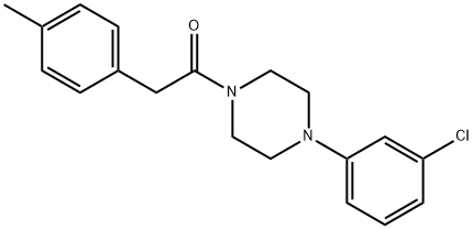 1-[4-(3-chlorophenyl)piperazin-1-yl]-2-(4-methylphenyl)ethanone Struktur