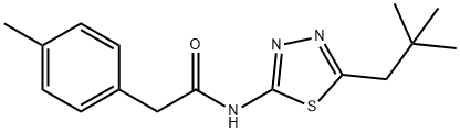 N-[5-(2,2-dimethylpropyl)-1,3,4-thiadiazol-2-yl]-2-(4-methylphenyl)acetamide Struktur