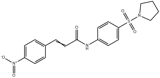 (2E)-3-(4-nitrophenyl)-N-[4-(pyrrolidin-1-ylsulfonyl)phenyl]prop-2-enamide Struktur