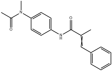 (2Z)-N-{4-[acetyl(methyl)amino]phenyl}-2-methyl-3-phenylprop-2-enamide Struktur