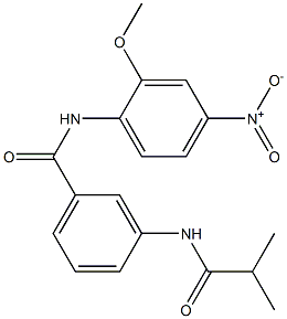 N-(2-methoxy-4-nitrophenyl)-3-[(2-methylpropanoyl)amino]benzamide Struktur