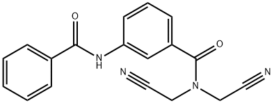 N,N-bis(cyanomethyl)-3-[(phenylcarbonyl)amino]benzamide Struktur