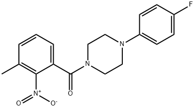 [4-(4-fluorophenyl)piperazin-1-yl](3-methyl-2-nitrophenyl)methanone Struktur