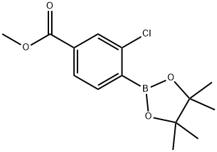 methyl 3-chloro-4-(4,4,5,5-tetramethyl-1,3,2-dioxaborolan-2-yl)benzoate Struktur