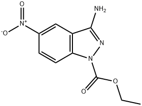 Ethyl 3-amino-5-nitro-1H-indazole-1-carboxylate Struktur