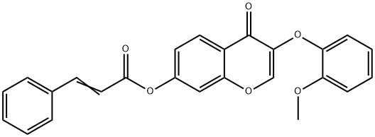 3-(2-methoxyphenoxy)-4-oxo-4H-chromen-7-yl cinnamate Struktur