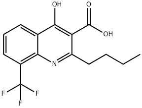 2-Butyl-4-hydroxy-8-(trifluoromethyl)quinoline-3-carboxylic acid Struktur