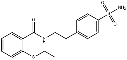 2-(ethylsulfanyl)-N-[2-(4-sulfamoylphenyl)ethyl]benzamide Struktur