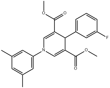 dimethyl 1-(3,5-dimethylphenyl)-4-(3-fluorophenyl)-1,4-dihydropyridine-3,5-dicarboxylate Struktur