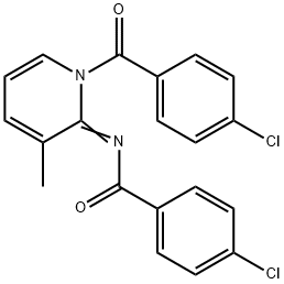 (E)-4-chloro-N-(1-(4-chlorobenzoyl)-3-methylpyridin-2(1H)-ylidene)benzamide Struktur