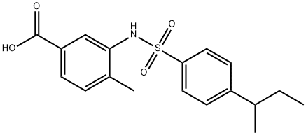 3-(4-(sec-butyl)phenylsulfonamido)-4-methylbenzoic acid Struktur