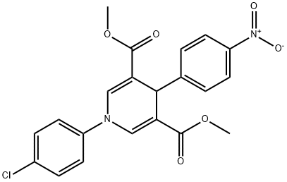 dimethyl 1-(4-chlorophenyl)-4-(4-nitrophenyl)-1,4-dihydropyridine-3,5-dicarboxylate Struktur