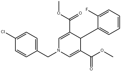 dimethyl 1-(4-chlorobenzyl)-4-(2-fluorophenyl)-1,4-dihydropyridine-3,5-dicarboxylate Struktur