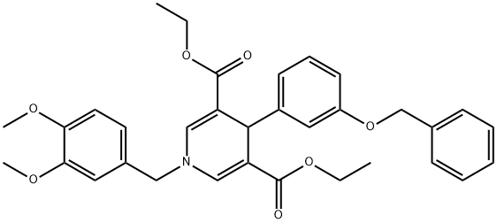 diethyl 4-(3-(benzyloxy)phenyl)-1-(3,4-dimethoxybenzyl)-1,4-dihydropyridine-3,5-dicarboxylate Struktur