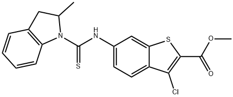 methyl 3-chloro-6-(2-methylindoline-1-carbothioamido)benzo[b]thiophene-2-carboxylate Struktur