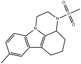 8-methyl-3-(methylsulfonyl)-2,3,3a,4,5,6-hexahydro-1H-pyrazino[3,2,1-jk]carbazole Struktur