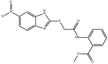 methyl 2-({[(6-nitro-1H-benzimidazol-2-yl)sulfanyl]acetyl}amino)benzoate Struktur