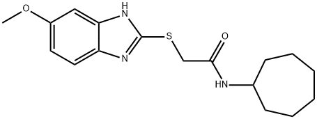 N-cycloheptyl-2-[(5-methoxy-1H-benzimidazol-2-yl)sulfanyl]acetamide Struktur