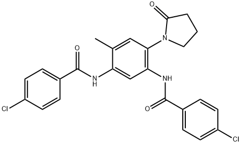 N,N'-[4-methyl-6-(2-oxopyrrolidin-1-yl)benzene-1,3-diyl]bis(4-chlorobenzamide) Struktur