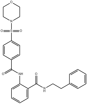 2-({[4-(morpholin-4-ylsulfonyl)phenyl]carbonyl}amino)-N-(2-phenylethyl)benzamide Struktur