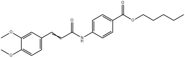 (E)-pentyl 4-(3-(3,4-dimethoxyphenyl)acrylamido)benzoate Struktur