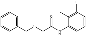 2-(benzylsulfanyl)-N-(3-fluoro-2-methylphenyl)acetamide Struktur