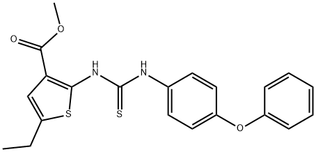 methyl 5-ethyl-2-(3-(4-phenoxyphenyl)thioureido)thiophene-3-carboxylate Struktur