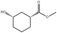 Cyclohexanecarboxylic acid, 3-hydroxy-, methyl ester, (1R,3S)-
 Struktur