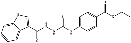 ethyl 4-(2-(benzo[b]thiophene-3-carbonyl)hydrazinecarbothioamido)benzoate Struktur