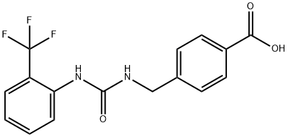 4-((3-(2-(trifluoromethyl)phenyl)ureido)methyl)benzoic acid Struktur