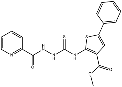 methyl 5-phenyl-2-(2-picolinoylhydrazinecarbothioamido)thiophene-3-carboxylate Struktur