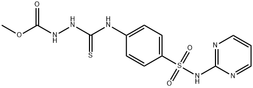 methyl 2-((4-(N-(pyrimidin-2-yl)sulfamoyl)phenyl)carbamothioyl)hydrazinecarboxylate Struktur