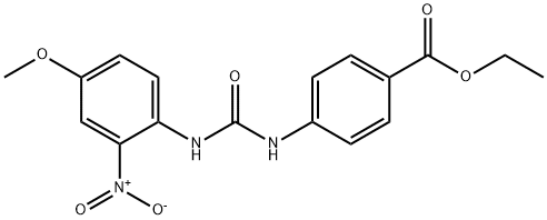 ethyl 4-(3-(4-methoxy-2-nitrophenyl)ureido)benzoate Struktur