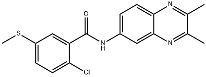 2-chloro-N-(2,3-dimethylquinoxalin-6-yl)-5-(methylsulfanyl)benzamide Struktur