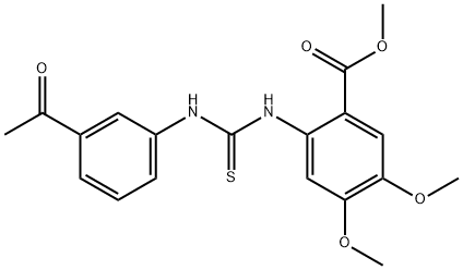 methyl 2-(3-(3-acetylphenyl)thioureido)-4,5-dimethoxybenzoate Struktur