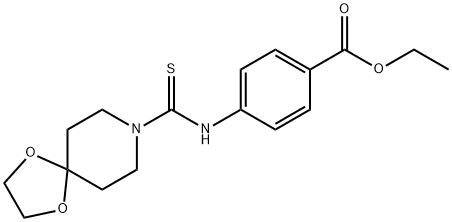 ethyl 4-(1,4-dioxa-8-azaspiro[4.5]decane-8-carbothioamido)benzoate Struktur