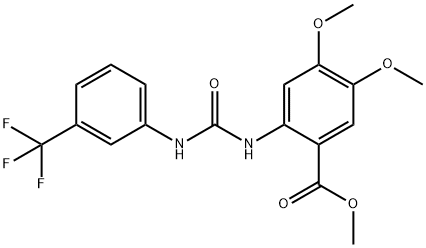 methyl 4,5-dimethoxy-2-(3-(3-(trifluoromethyl)phenyl)ureido)benzoate Struktur