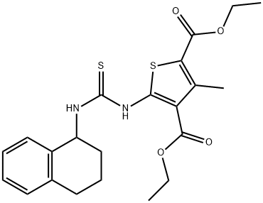 diethyl 3-methyl-5-(3-(1,2,3,4-tetrahydronaphthalen-1-yl)thioureido)thiophene-2,4-dicarboxylate Struktur