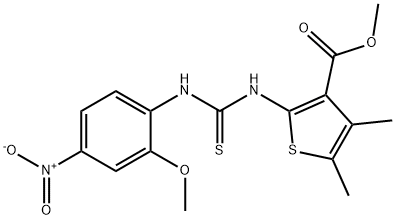 methyl 2-(3-(2-methoxy-4-nitrophenyl)thioureido)-4,5-dimethylthiophene-3-carboxylate Struktur