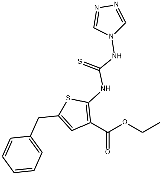 ethyl 2-(3-(4H-1,2,4-triazol-4-yl)thioureido)-5-benzylthiophene-3-carboxylate Struktur