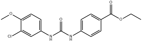 ethyl 4-(3-(3-chloro-4-methoxyphenyl)ureido)benzoate Struktur