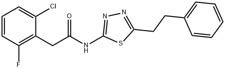 2-(2-chloro-6-fluorophenyl)-N-[5-(2-phenylethyl)-1,3,4-thiadiazol-2-yl]acetamide Struktur