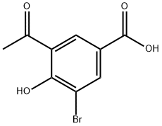 3-acetyl-5-bromo-4-hydroxybenzoic acid Struktur