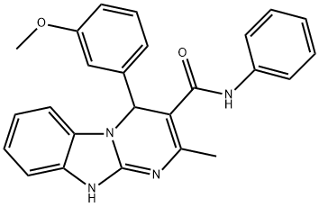 4-(3-methoxyphenyl)-2-methyl-N-phenyl-1,4-dihydropyrimido[1,2-a]benzimidazole-3-carboxamide Struktur