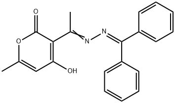 (Z)-3-(1-((diphenylmethylene)hydrazono)ethyl)-4-hydroxy-6-methyl-2H-pyran-2-one Struktur