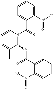 (E)-N-(3-methyl-1-(2-nitrobenzoyl)pyridin-2(1H)-ylidene)-2-nitrobenzamide Struktur