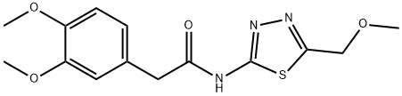 2-(3,4-dimethoxyphenyl)-N-[5-(methoxymethyl)-1,3,4-thiadiazol-2-yl]acetamide Struktur